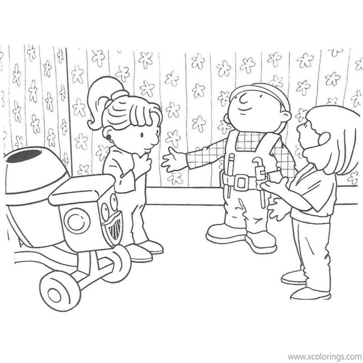 Free Bob The Builder Coloring Pages Bob and Girls printable