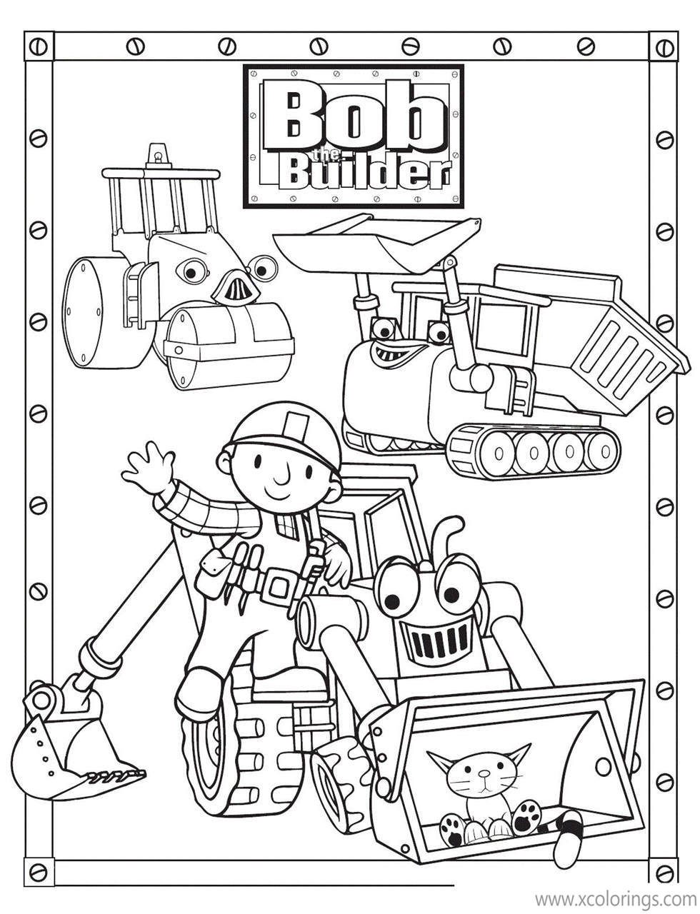 Free Bob The Builder Coloring Pages Bob and Machines printable