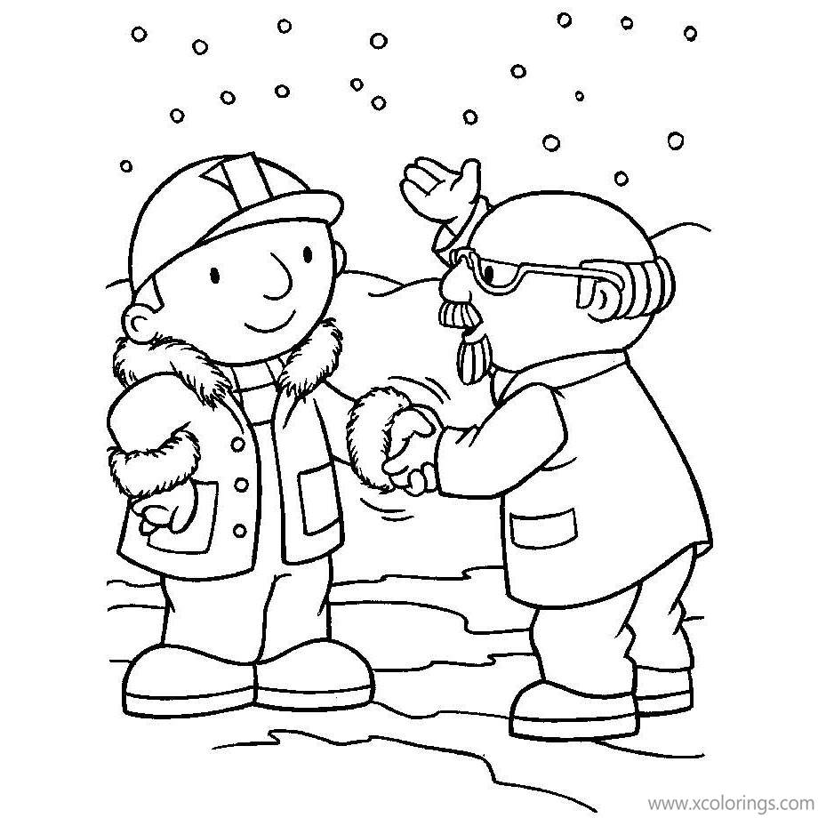 Bob The Builder Coloring Pages Bob and Mr Bernard Bentley - XColorings.com