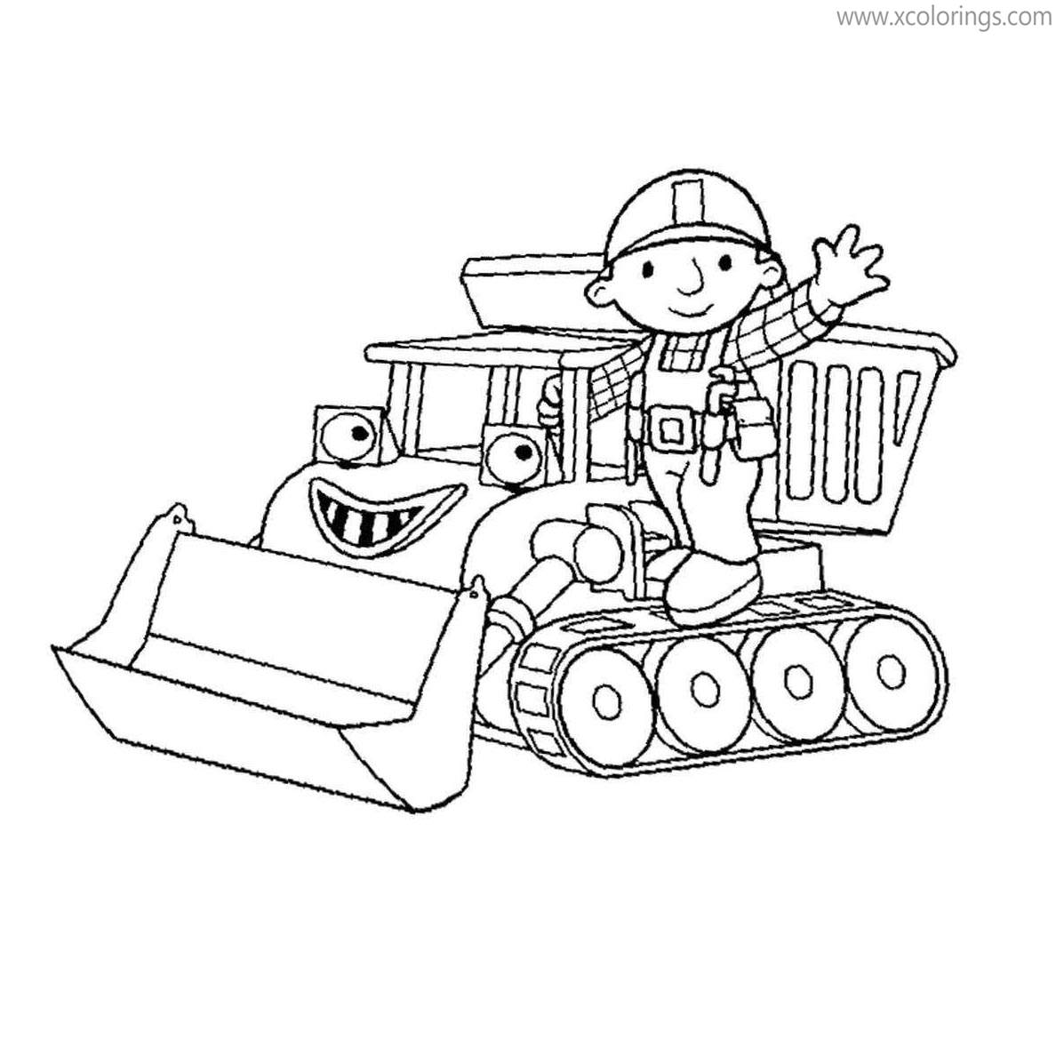 Free Bob The Builder Coloring Pages Bob and Muck printable