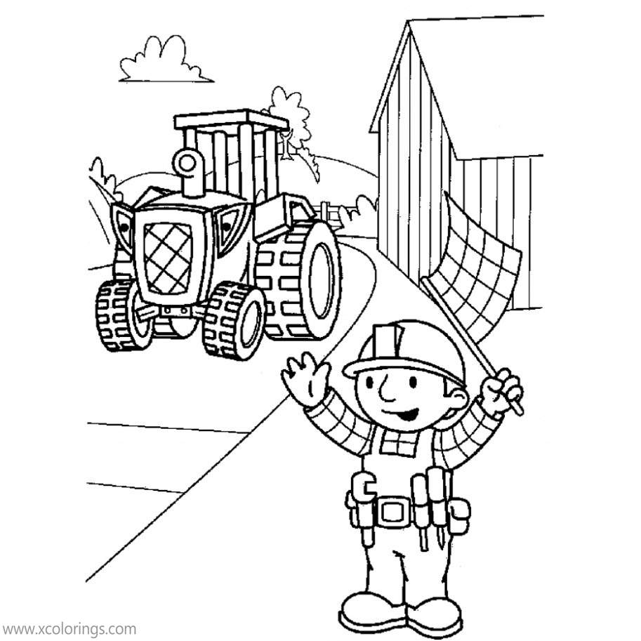 Free Bob The Builder Coloring Pages Bob and Tractor printable
