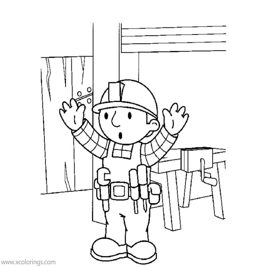Free Bob The Builder Coloring Pages Bob is Surprised printable