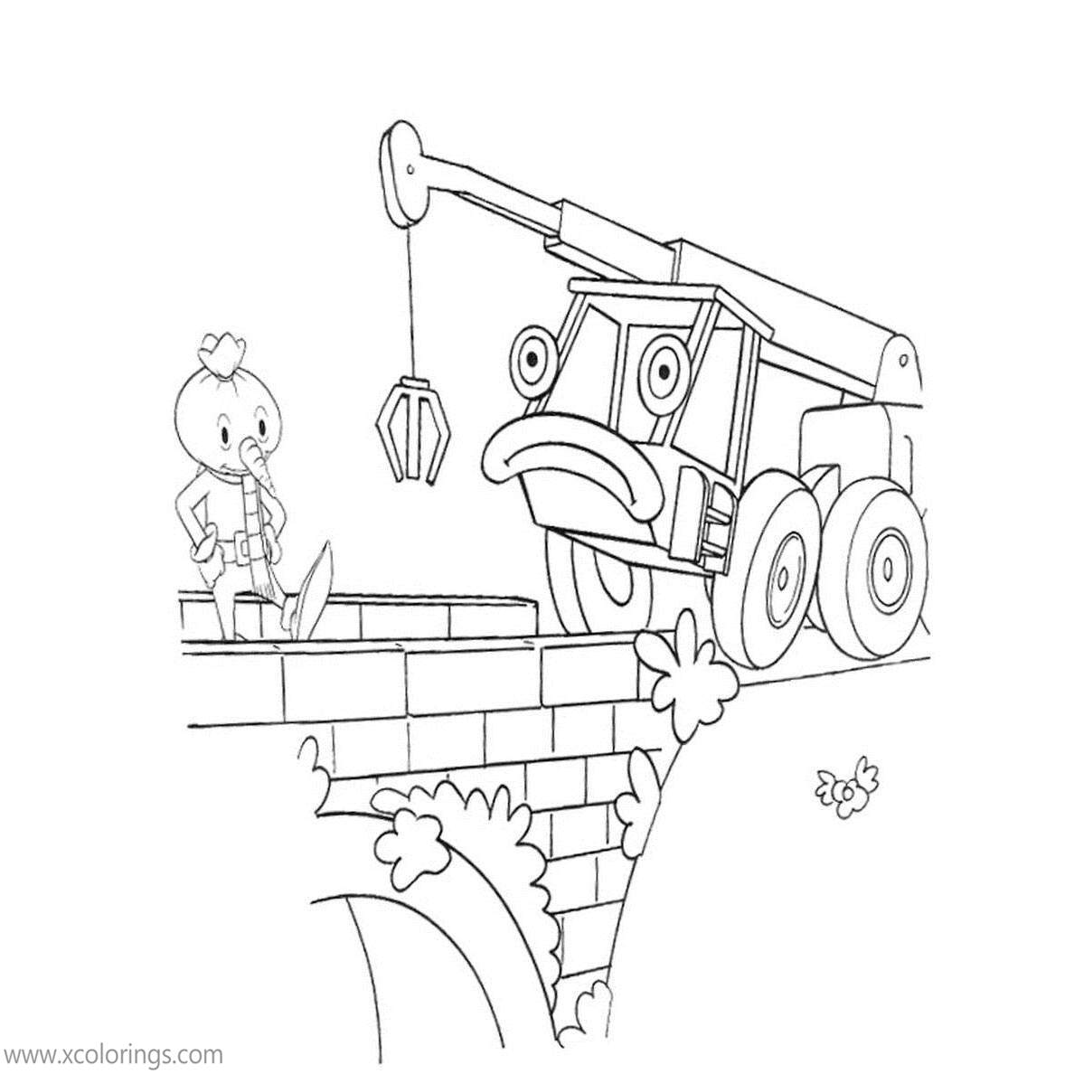 Free Bob The Builder Coloring Pages Characters Lofty and Spud printable
