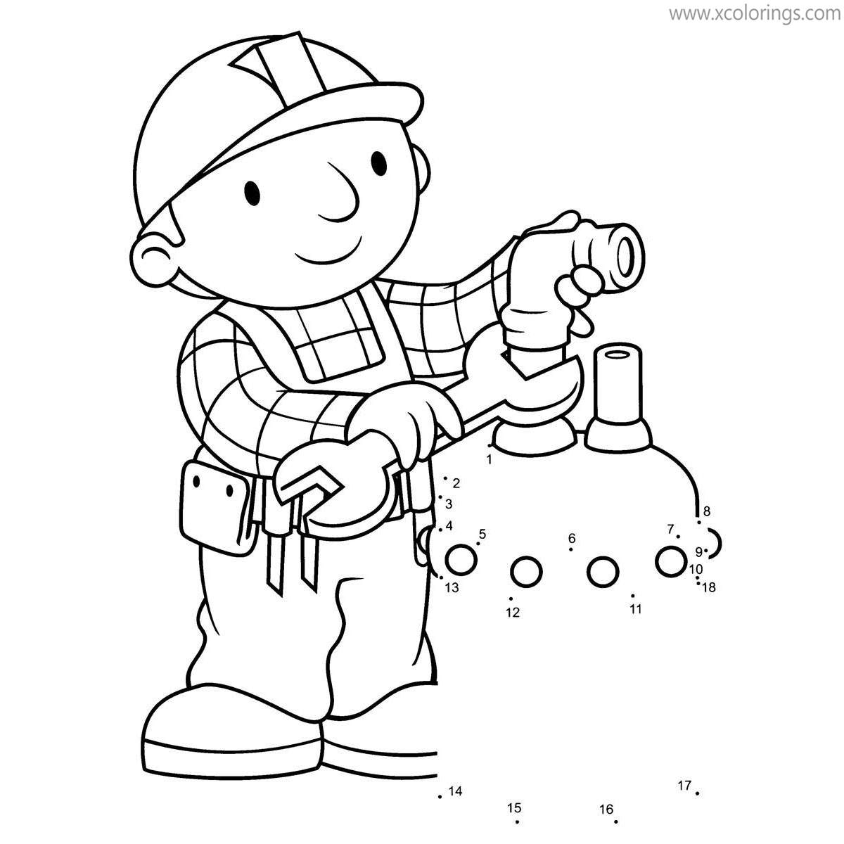 Bob the Builder Coloring Pages Pilchard is Hungry - XColorings.com