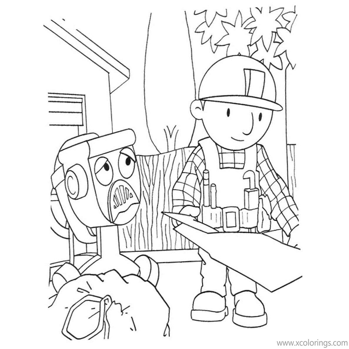 Free Bob The Builder Coloring Pages Dizzy is Sad printable