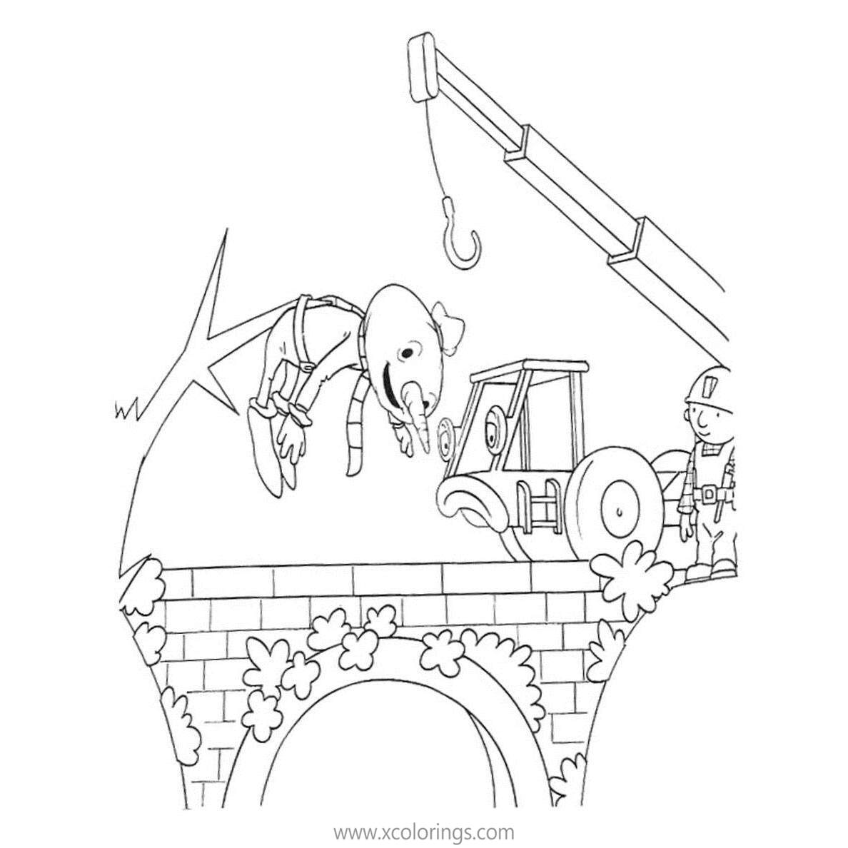 Free Bob The Builder Coloring Pages Lofty is Trying to Save Spud printable