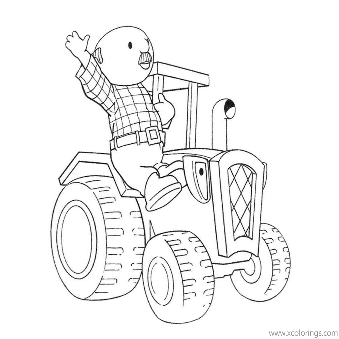 Free Bob The Builder Coloring Pages Mr Bernard Bentley and Travis printable