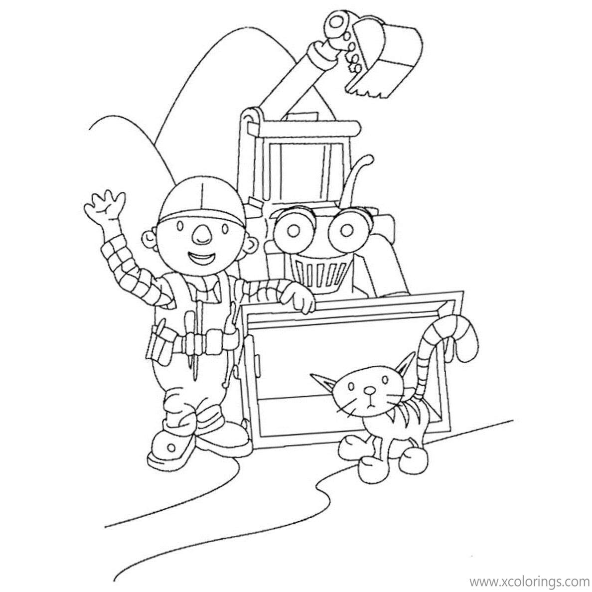 Free Bob The Builder Coloring Pages Pilchard and Scoop printable