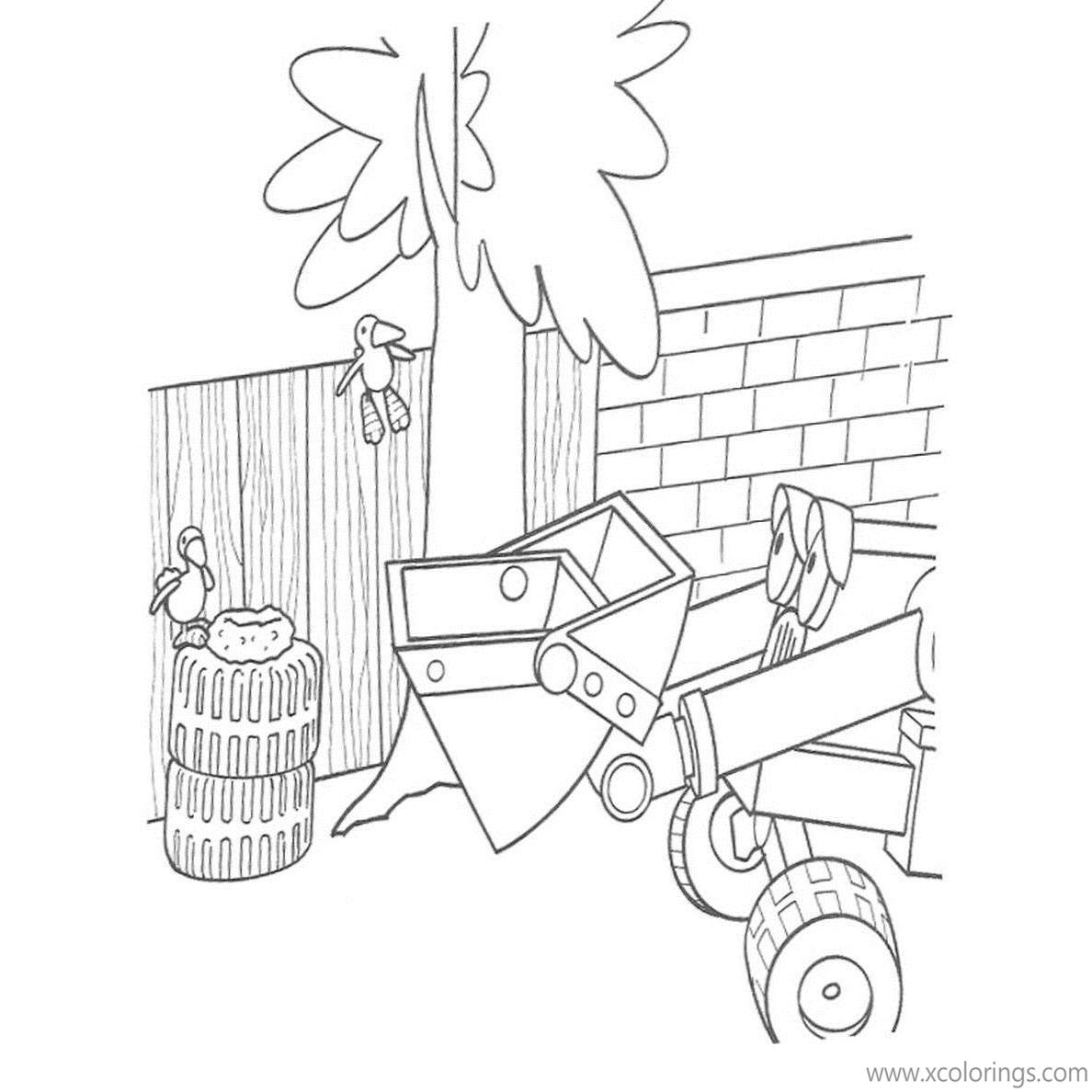 Free Bob The Builder Coloring Pages Scoop and Birds printable