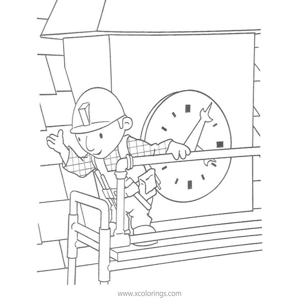 Free Bob The Builder Coloring Pages The Clock is Bad printable