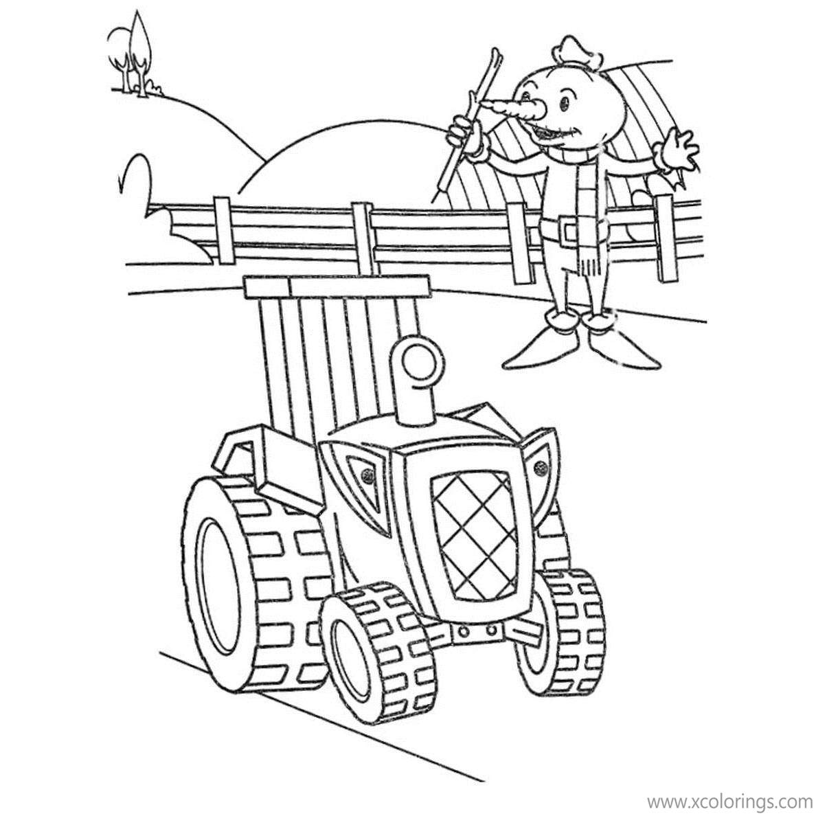 Free Bob The Builder Coloring Pages Travis and Spud printable