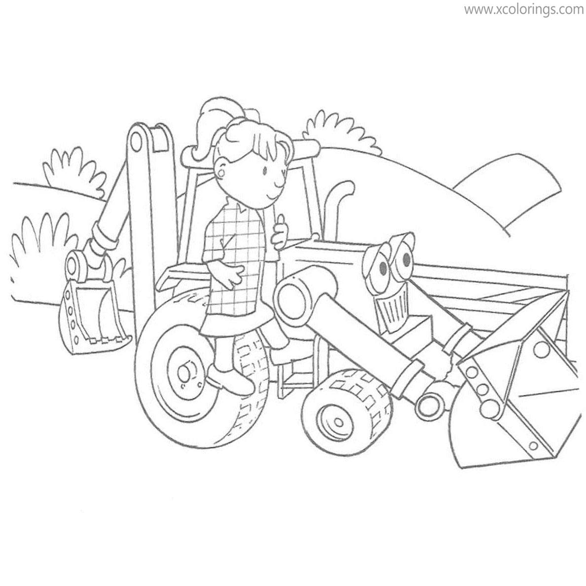 Bob The Builder Coloring Pages Wendy and Scoop - XColorings.com