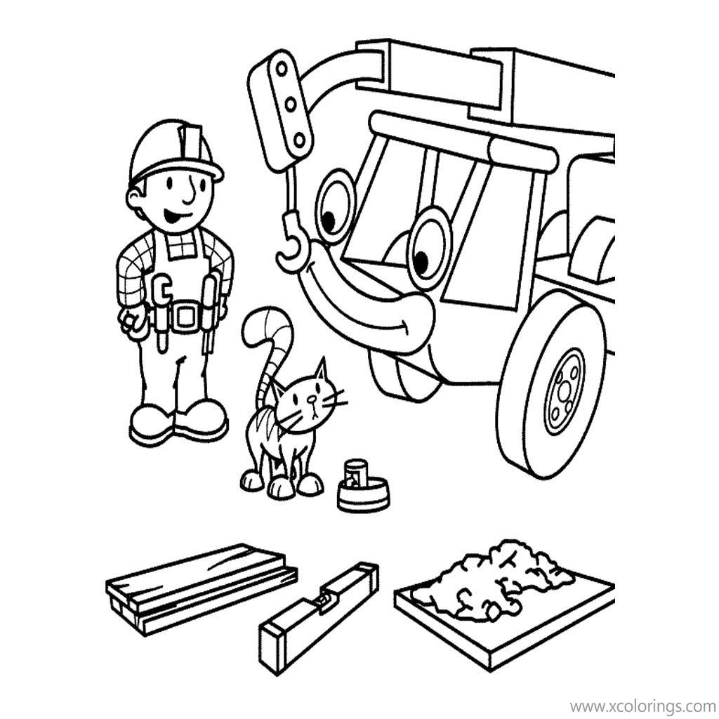 Free Bob The Builder Coloring Pages with Pilchard and Lofty printable