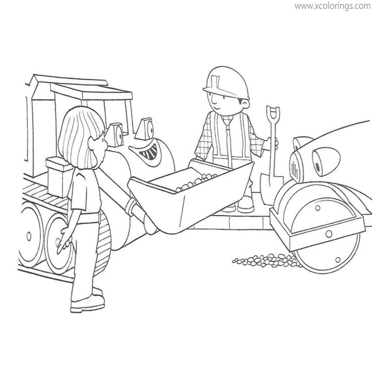 Free Bob The Builder Machines Muck and Roley Coloring Pages printable
