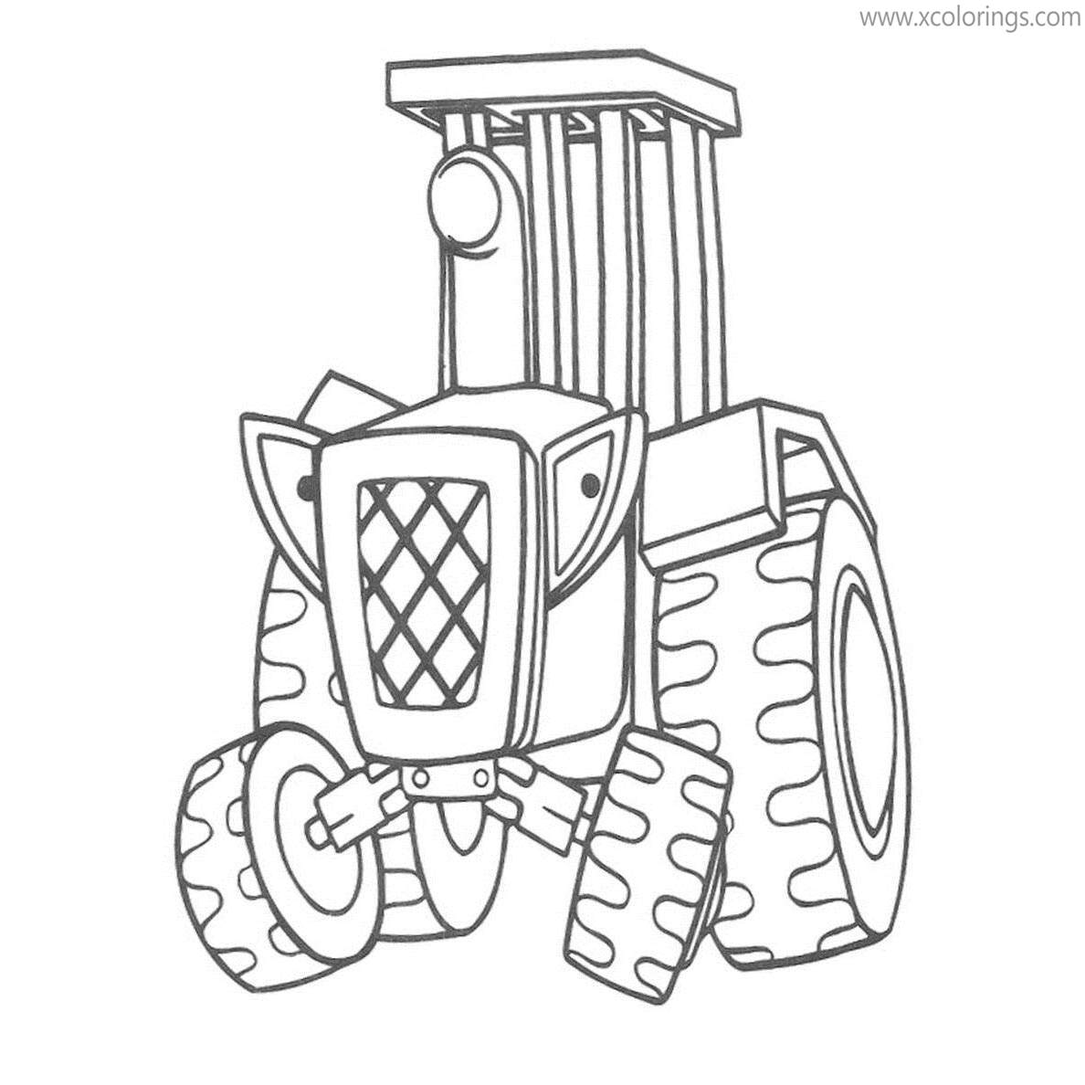 Free Bob The Builder Machines Travis Coloring Pages printable
