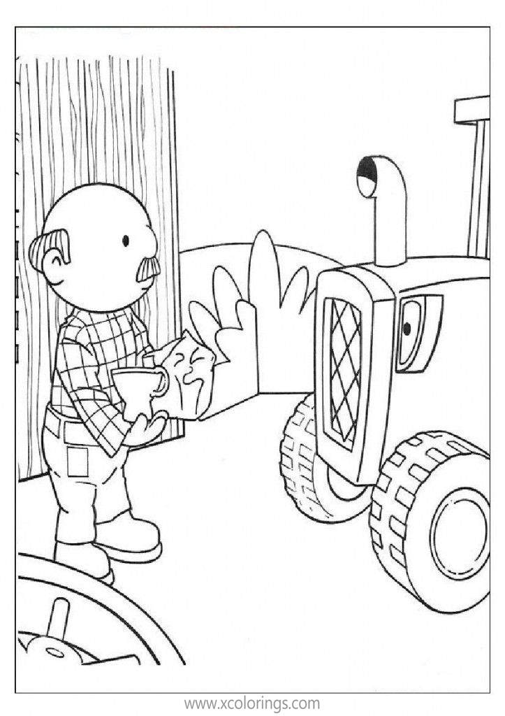 Free Bob The Builder Travis and Bernard Coloring Pages printable
