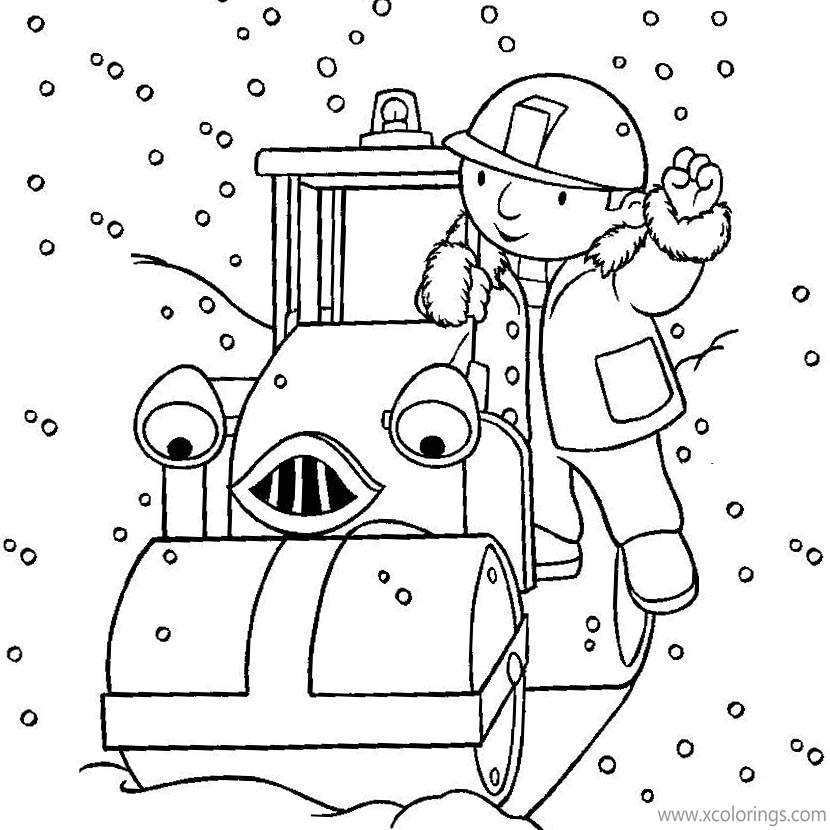 Free Bob The Builder in Winter Coloring Pages printable