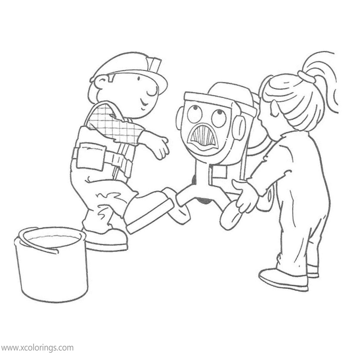 Free Bob the Builder Coloring Pages Bob Wendy and Dizzy printable