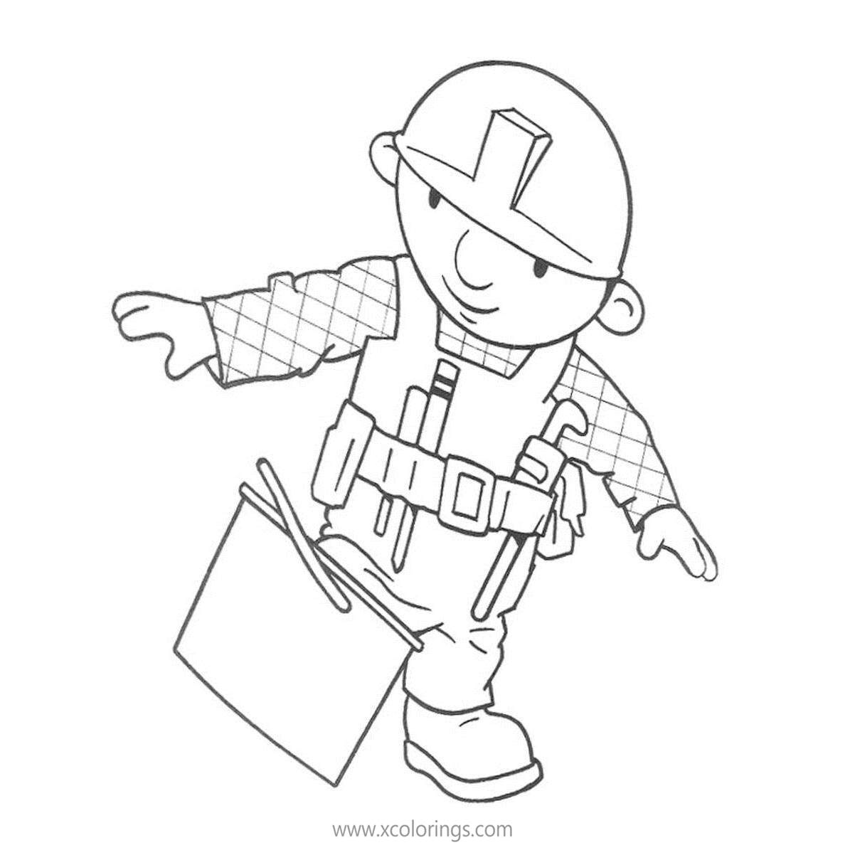 Free Bob the Builder Coloring Pages Bob and Bucket printable