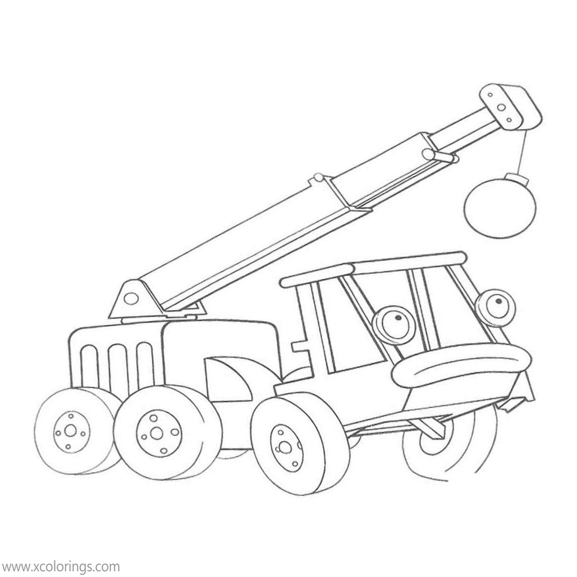 Free Bob the Builder Coloring Pages Machine Lofty printable