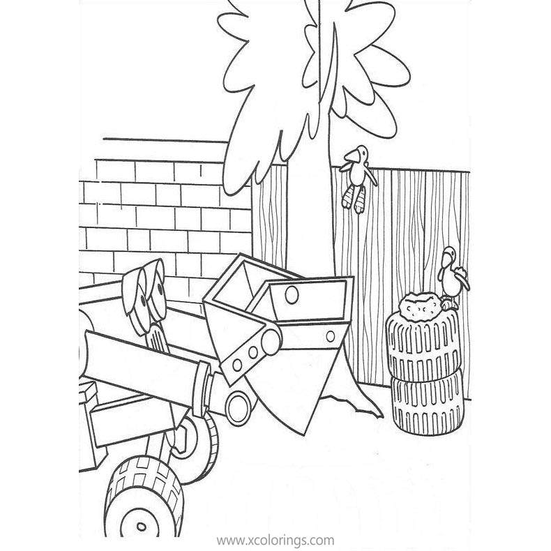 Free Bob the Builder Coloring Pages Machine and Birds printable