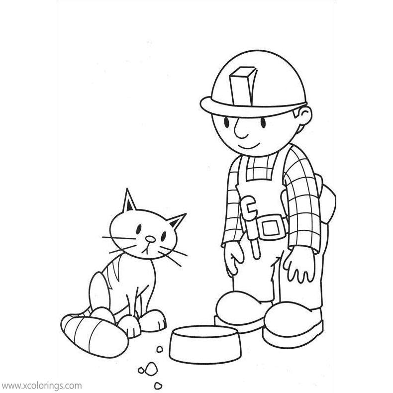 Free Bob the Builder Coloring Pages Pilchard Want Food printable