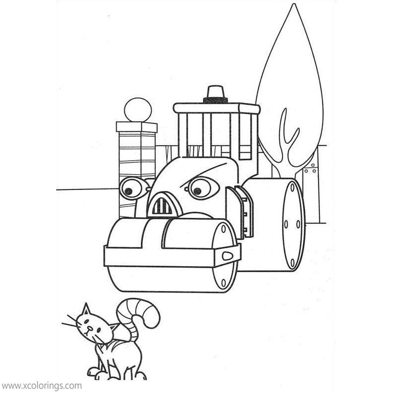 Bob the Builder Coloring Pages Roley Angry with Pilchard - XColorings.com