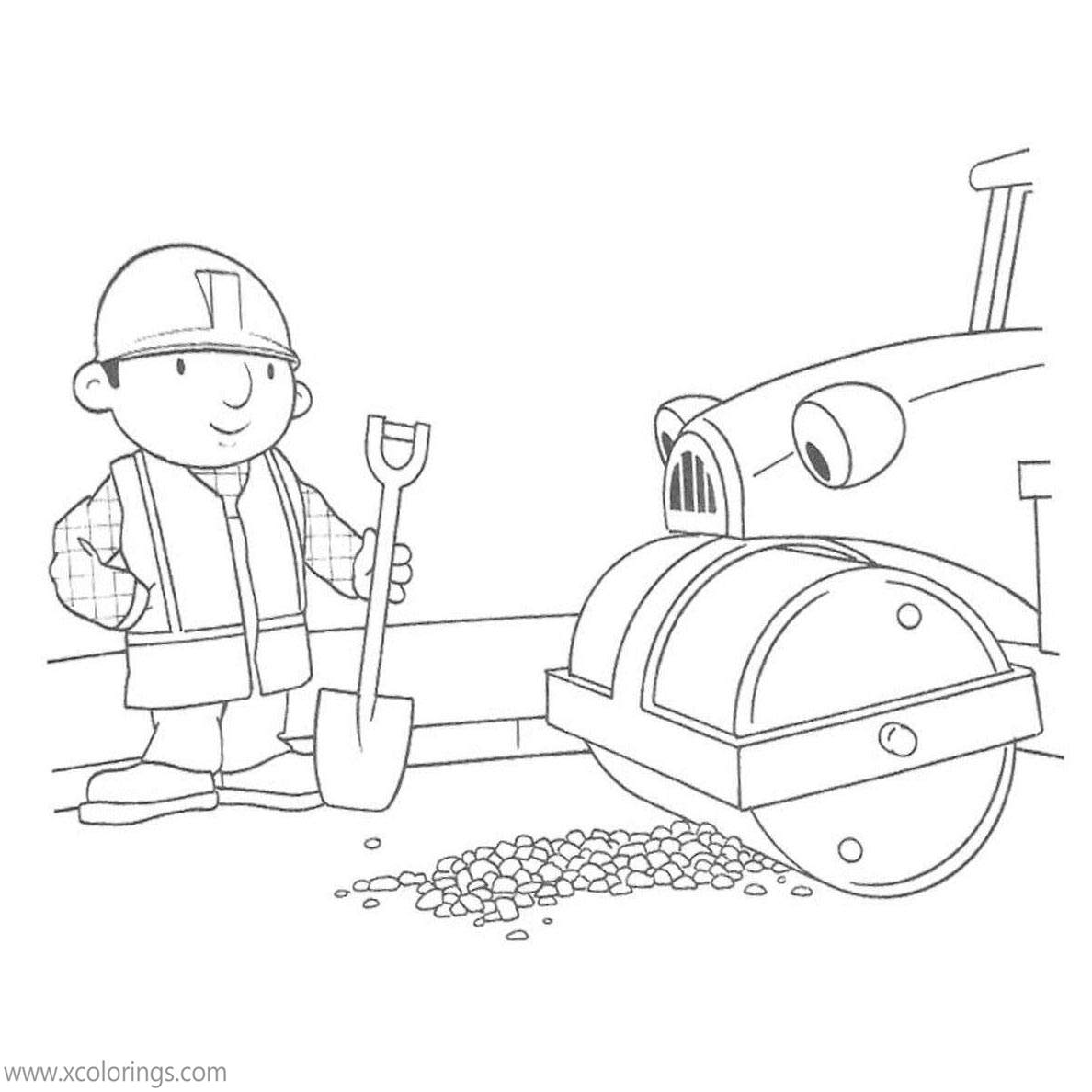 Free Bob the Builder Coloring Pages Roley is Working with Bob printable