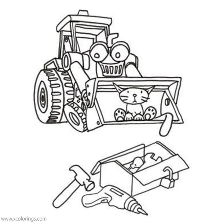 Free Bob the Builder Coloring Pages Scoop and Pilchard Found the Tools printable