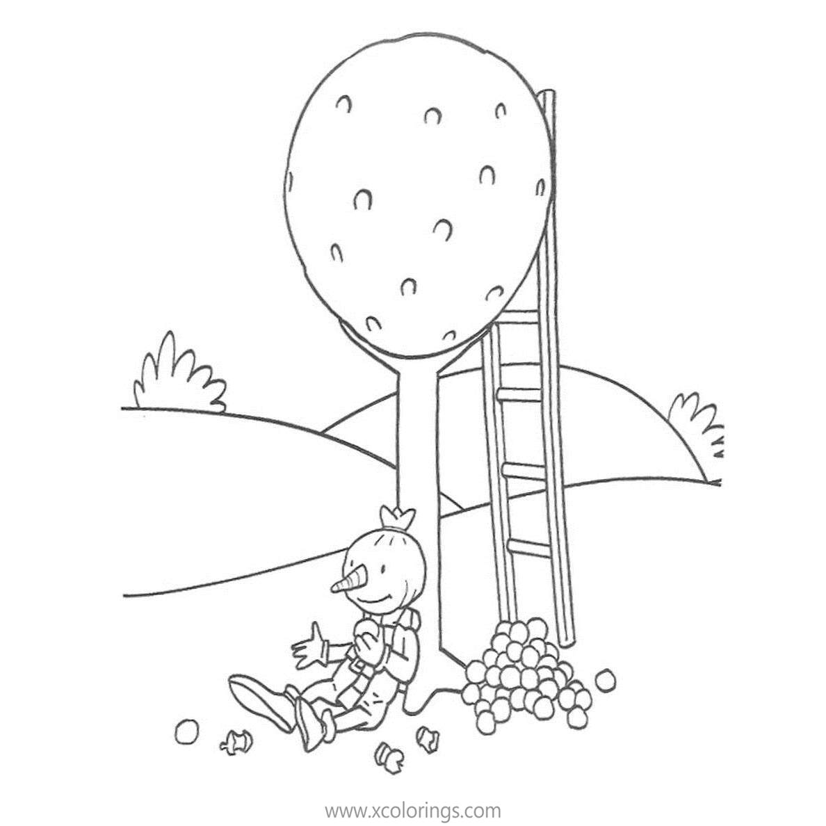 Free Bob the Builder Coloring Pages Spud Under the Tree printable
