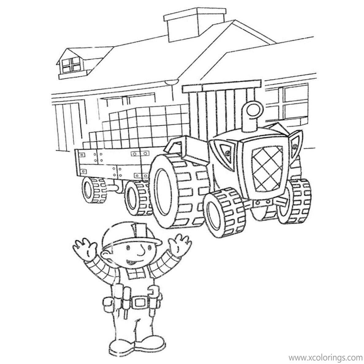 Free Bob the Builder Coloring Pages Travis printable
