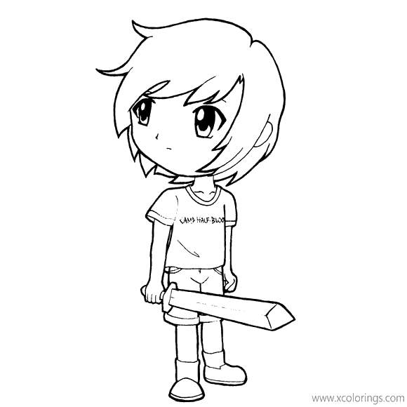 Free Chibi Percy Jackson Coloring Pages by keitochan29 printable