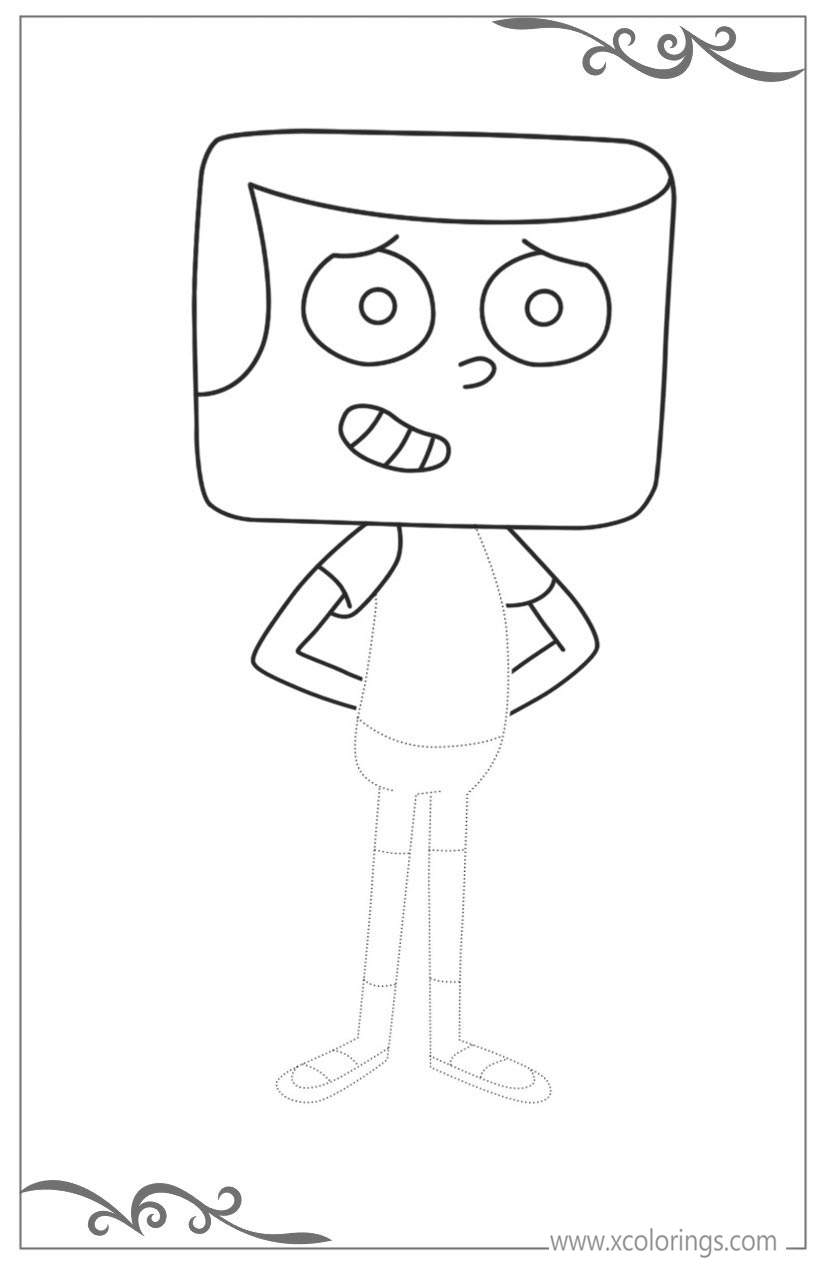 Free Clarence Coloring Pages Square Head Jeff printable