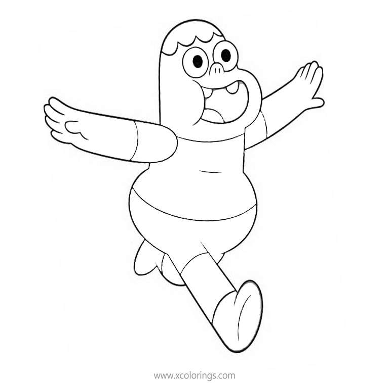 Free Clarence is Running Coloring Pages printable