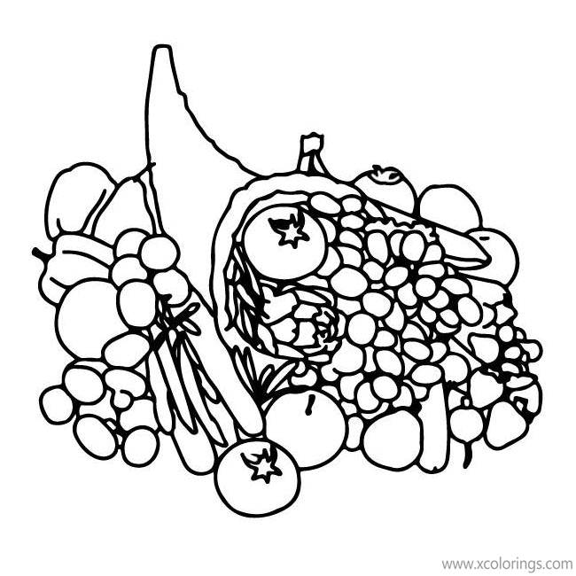 Free Cornucopia Coloring Pages Full of Food printable
