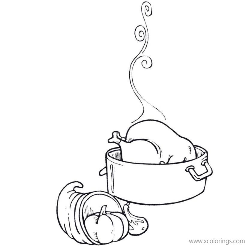 Free Cornucopia Coloring Pages and Thanksgiving Turkey printable