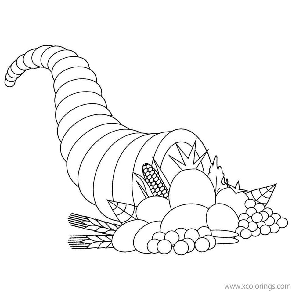 Free Cornucopia Coloring Pages for Holiday printable