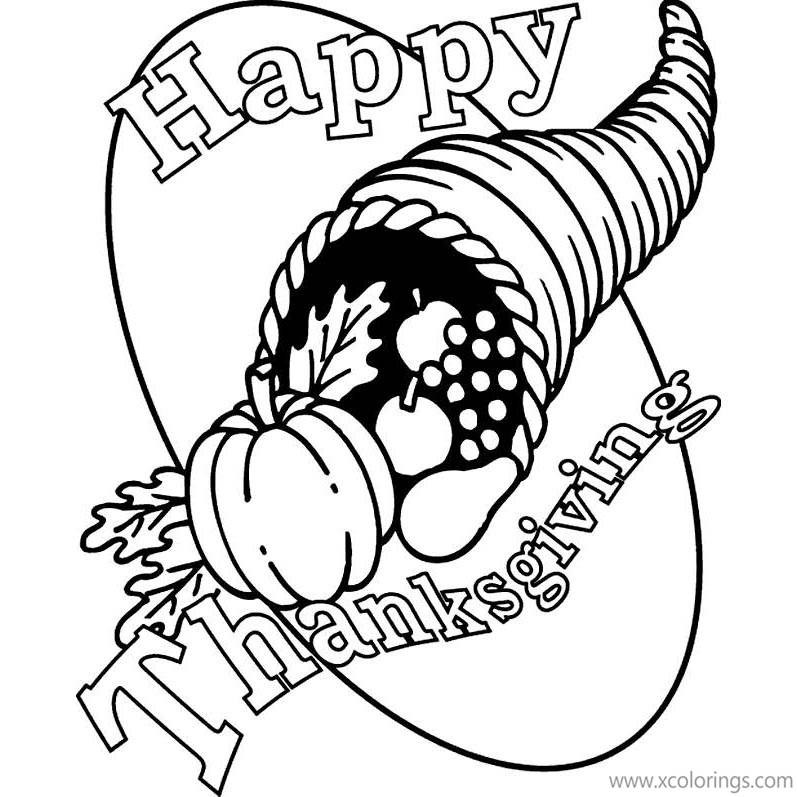 Free Cornucopia Coloring Pages for Thanksgiving printable