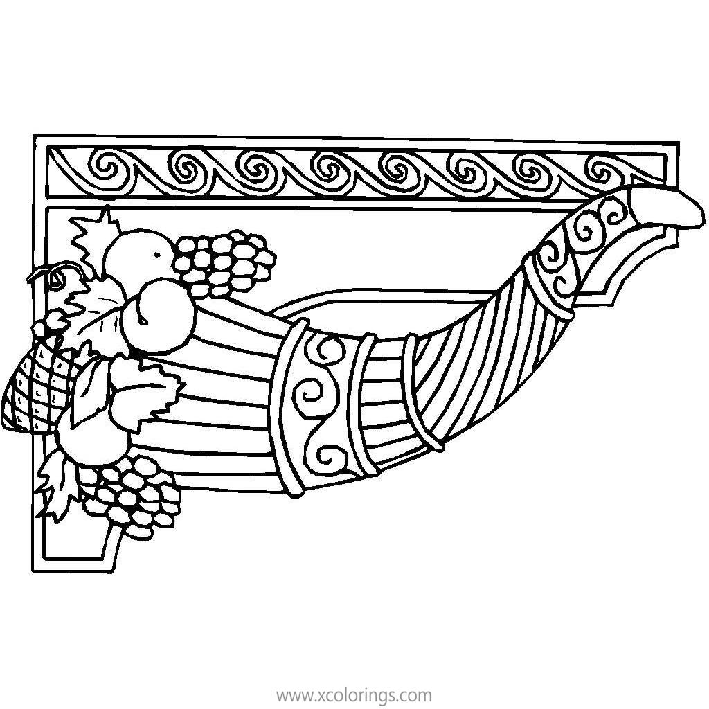 Free Cornucopia Coloring Pages with Frame printable