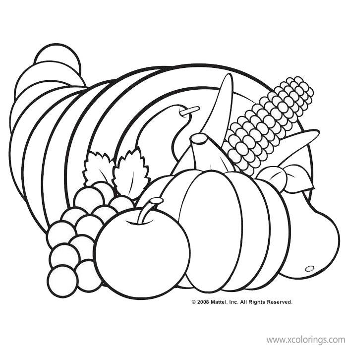 Free Cornucopia Outline Coloring Pages printable