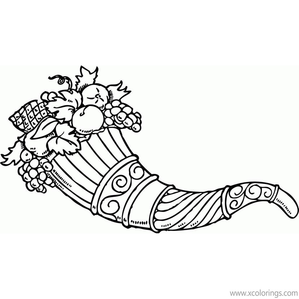Free Cornucopia with Patterns Coloring Pages printable