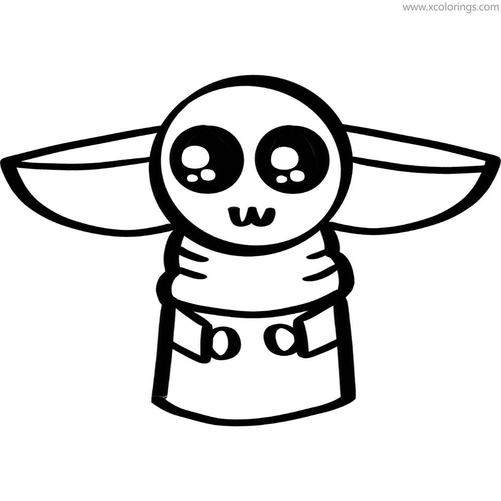 Free Easy Baby Yoda Coloring Pages printable