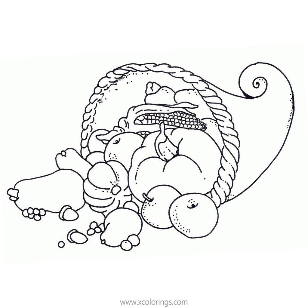 Free Eeasy Cornucopia Coloring Pages for Kids printable