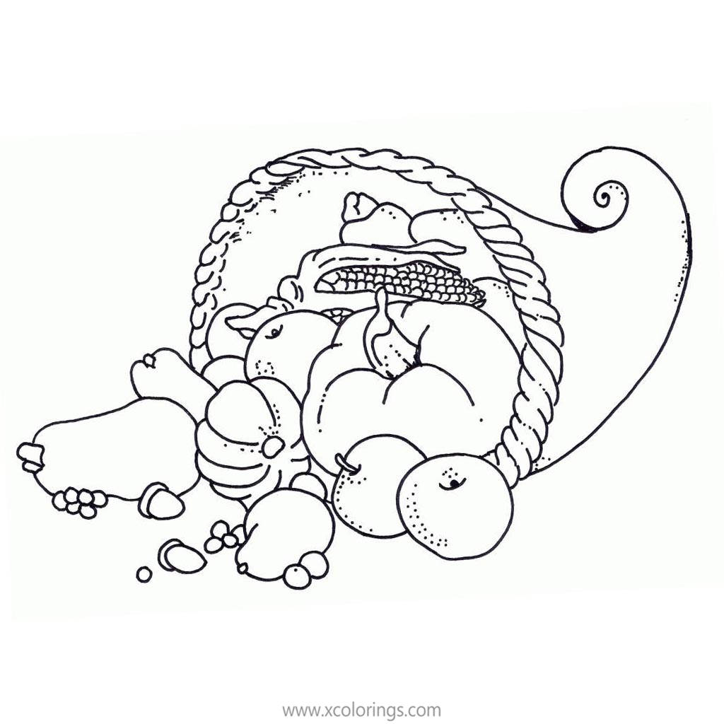 Eeasy Cornucopia Coloring Pages for Kids - XColorings.com