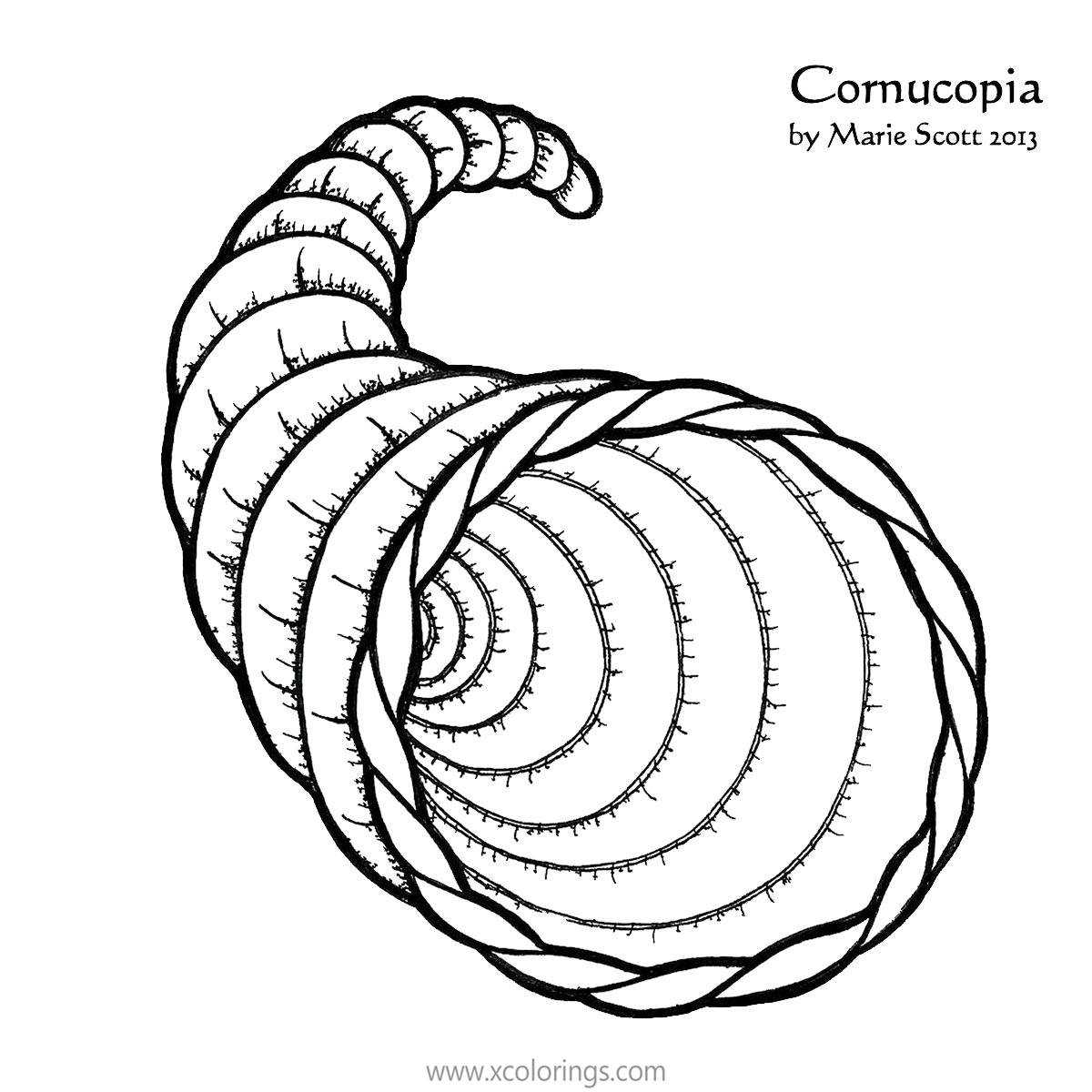 Free Empty Cornucopia Coloring Pages by Marie Scott printable