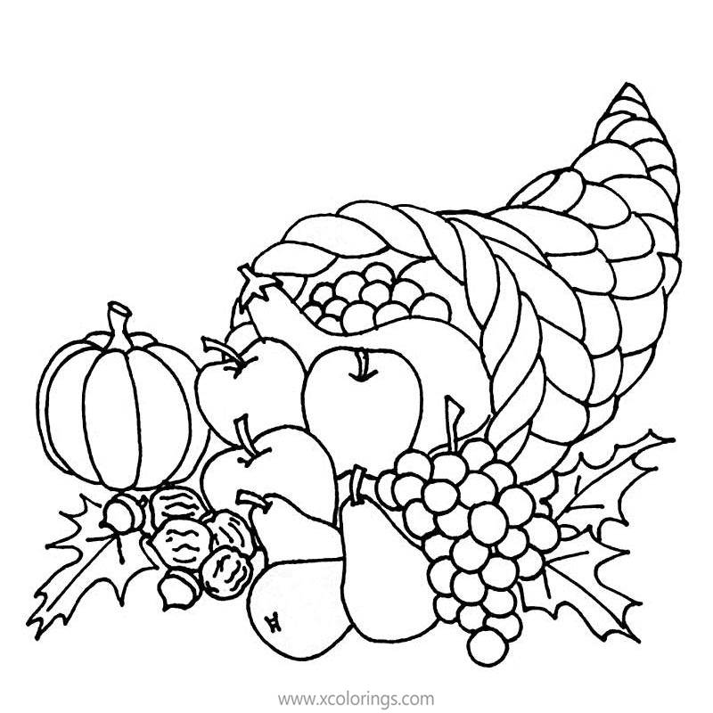 Free Full Filled Cornucopia Coloring Pages printable