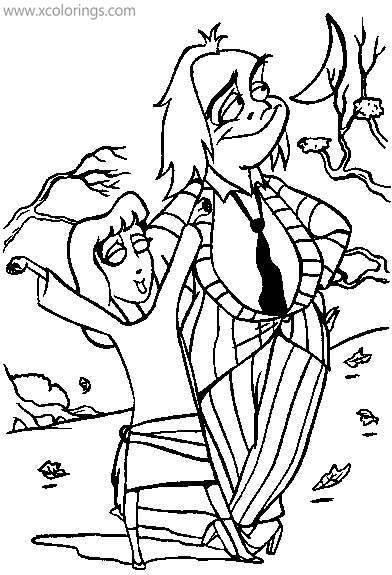 Free Happy Beetlejuice Coloring Pages with Lydia printable