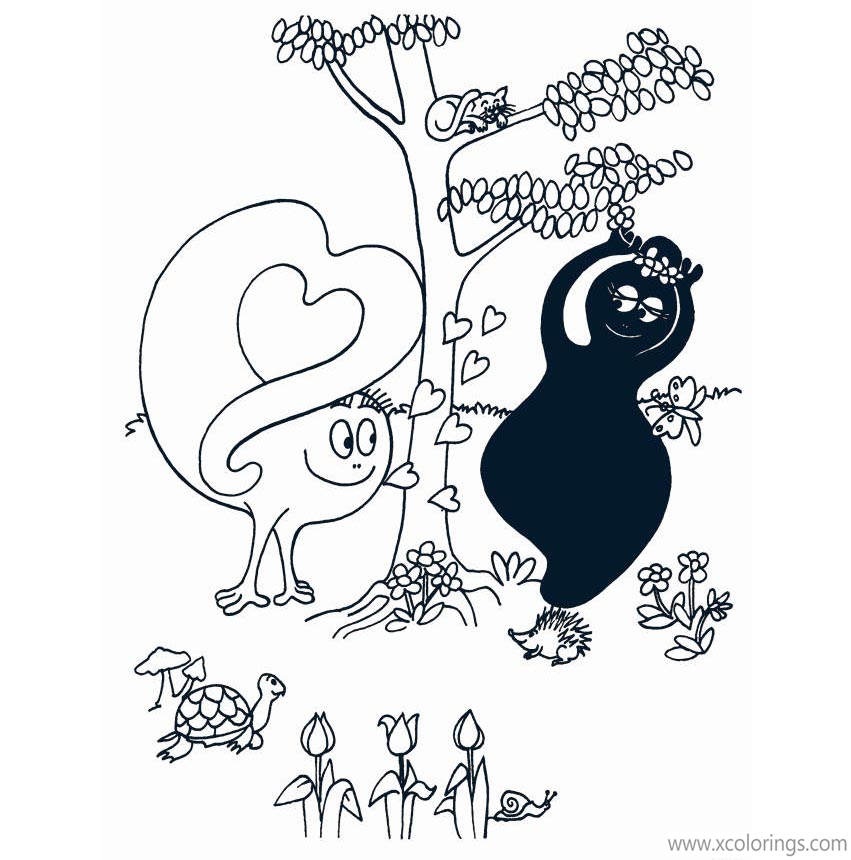 Free Happy Valentines Day Barbapapa Coloring Pages printable