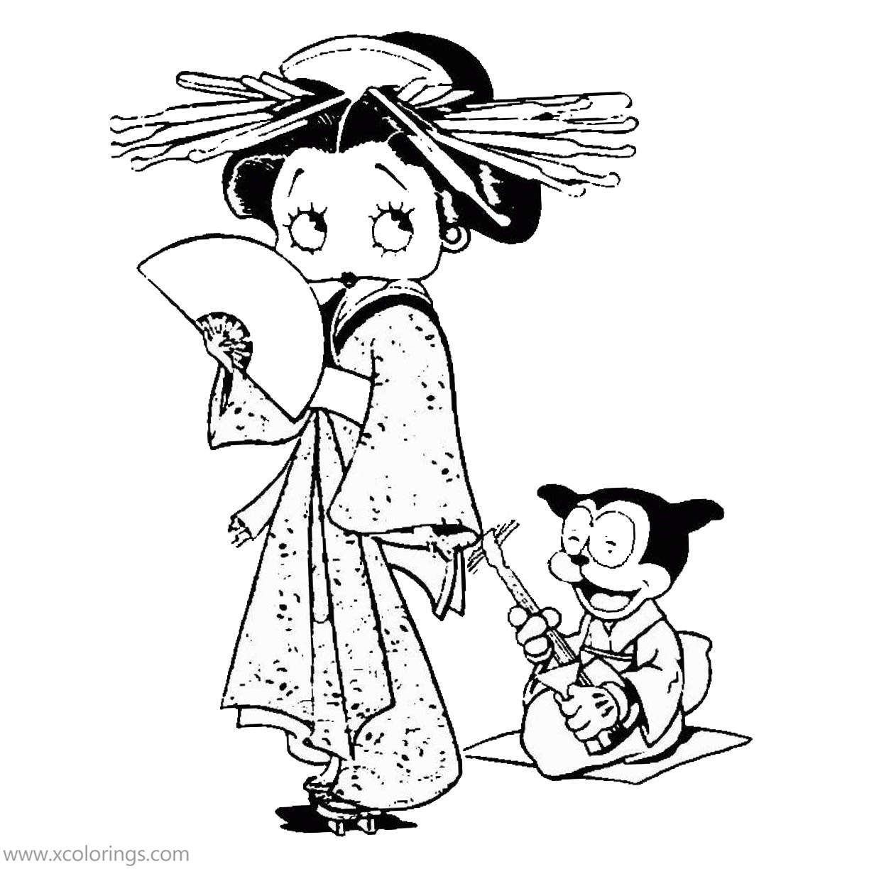 Free Japanese Betty Boop Coloring Pages printable