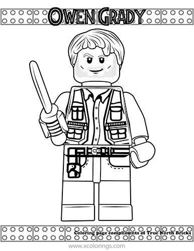 Free LEGO Jurassic World Coloring Pages Owen Grady printable